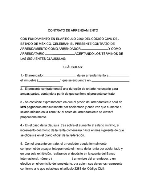 Contrato DE Arrendamiento CONTRATO DE ARRENDAMIENTO CON FUNDAMENTO EN