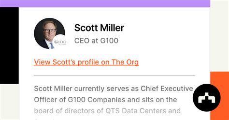 Scott Miller Ceo At G100 The Org