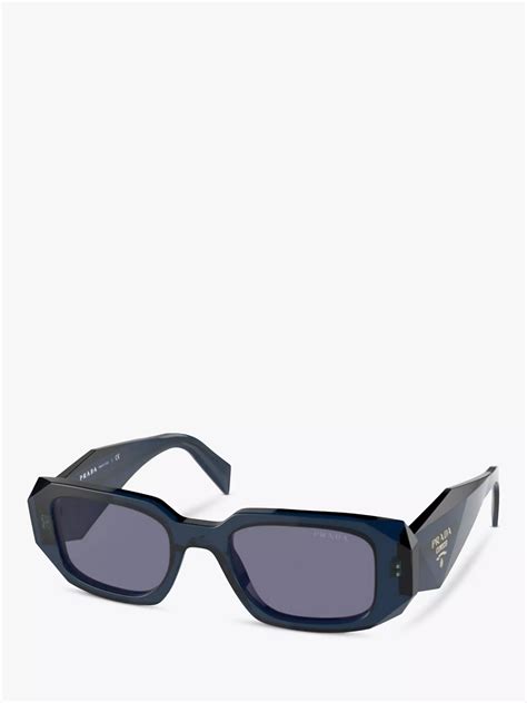 Prada Pr 17ws Womens Rectangular Sunglasses Blue Crystalblue At John