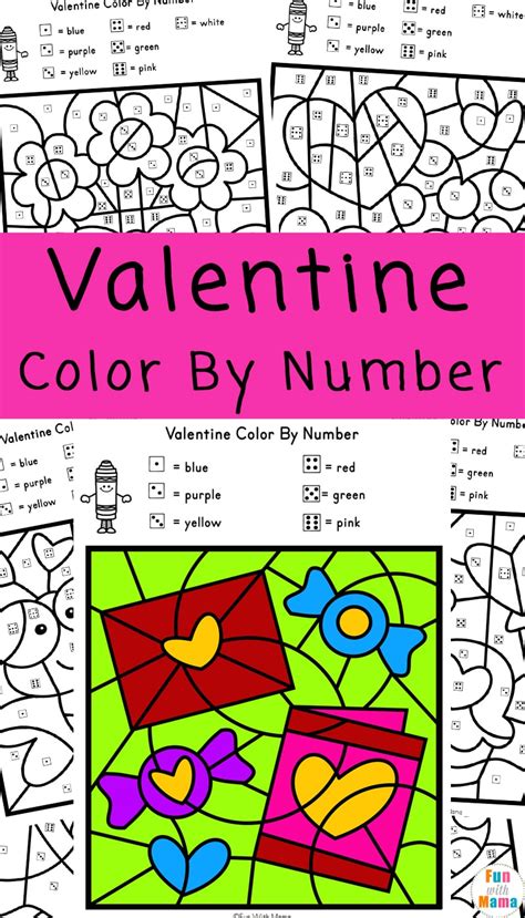 Printable Valentine Color By Number