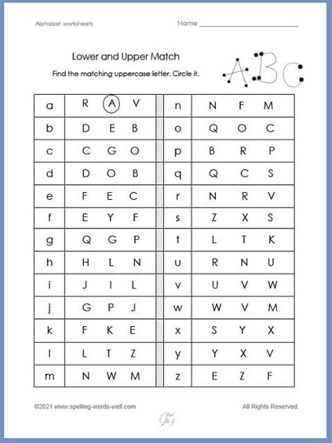 Alphabet Worksheets Reinforce Upper And Lower Case Letters