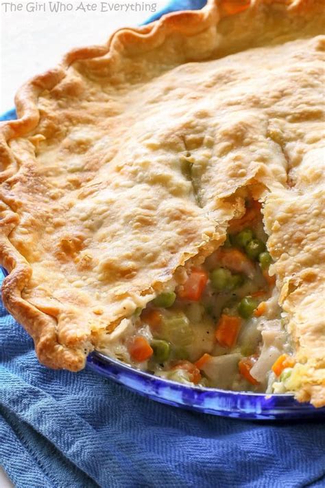 Turn the other crust over and pop out of the tin onto the top. Chicken Pot Pie - The Girl Who Ate Everything