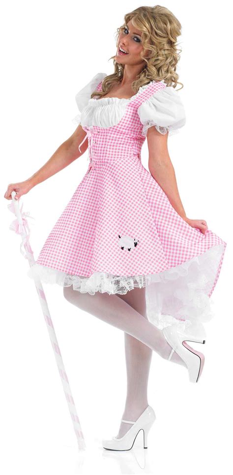 Ladies Longer Length Bo Peep Costume For Fairytale Fancy Dress Adults Womens Ebay
