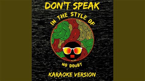 Dont Speak In The Style Of No Doubt Karaoke Version Youtube