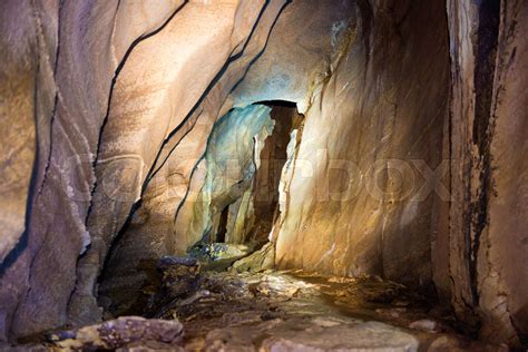 Underground Tunnel Inside Dark Natural Cave Stock Image Colourbox