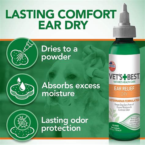 Vets Best Ear Relief Dry 4oz Naturally For Pets