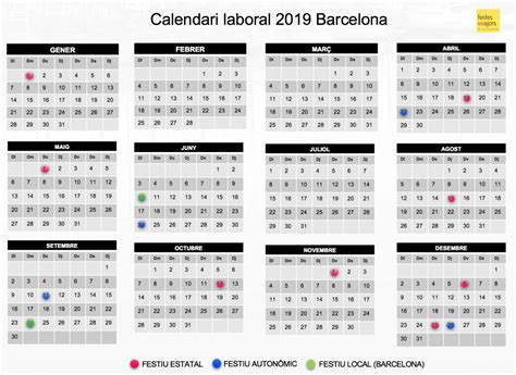 Calendari Laboral 2019 Barcelona Tots Els Festius