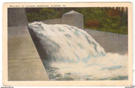 1926 postmarked postcard spillway at altoona reservoir altoona pennsylvania pa altoona