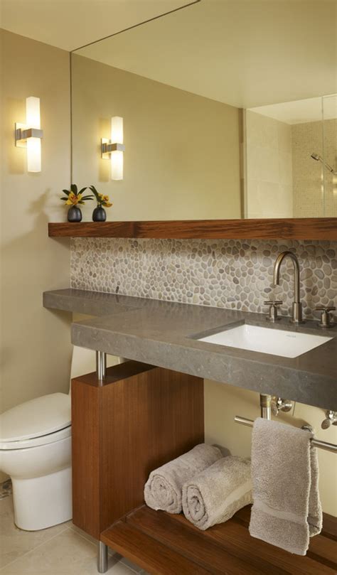 Image by original style tiles. Unique Bathroom Vanity Backsplash Ideas | Glass, Stone ...