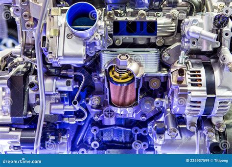 The Design Of The Modern Car Engine Stock Image Image Of Motor