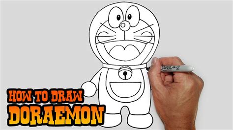 How To Draw Doraemon Step By Step Video Lesson Youtube