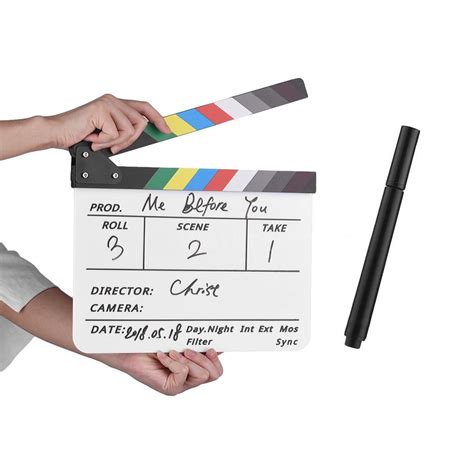 Dry Erase Acrylic Director Film Clapboard Movie Tv Cut Action Scene