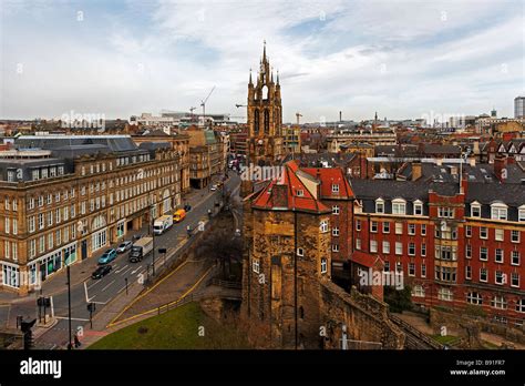Newcastle Upon Tyne City Centre With St Nicholas Cathedral And Black