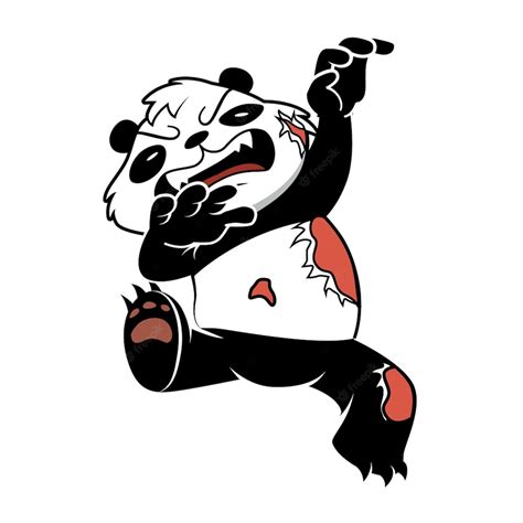 Premium Vector Cartoon Illustration Evil Panda Scary Isolated