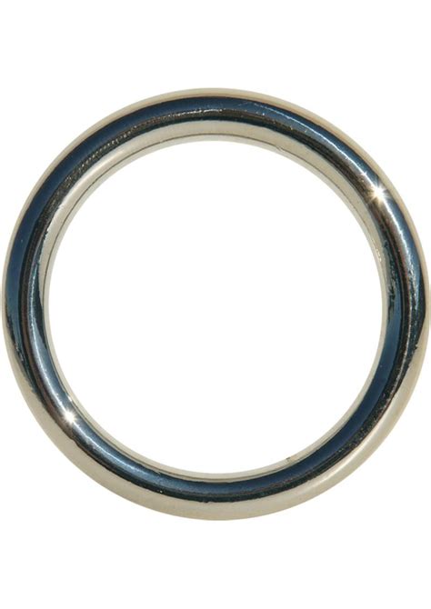 edge seamless o ring metal cockring silver 2 inch diameter adult