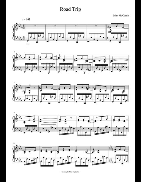 It's interesting that sheet music was first published only forty years after the composer's death. Road Trip sheet music for Piano download free in PDF or MIDI
