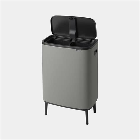 Bo bins add function to their design with their large capacity and space 2x 30 litre inserts for waste management. Bo Touch Bin Hi 2 x 30 liter - Mineral Concrete Grey ...