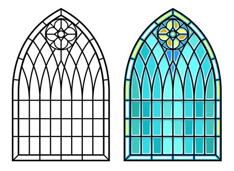 Medieval Gothic Stained Glass Window Vector Set 6515645 Vector Art At Vecteezy