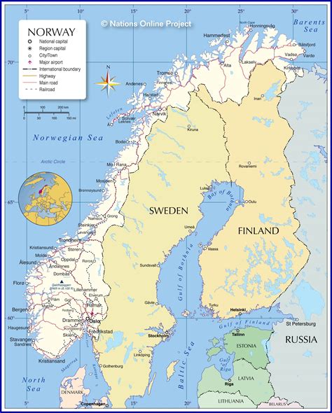 Map Of Norway Nations Online Project