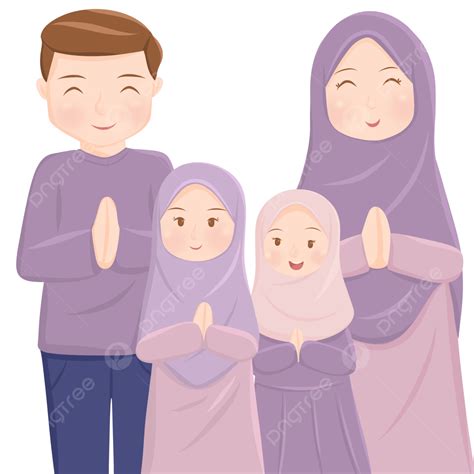 Familia Musulmana Con Dos Hijas Png Musulmán Familia Ramadán Png Y