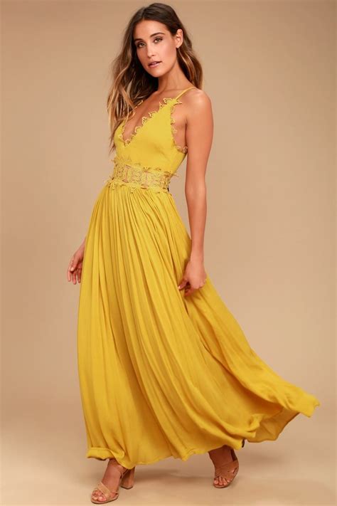 This Is Love Mustard Yellow Lace Maxi Dress Yellow Maxi Dress Yellow Bridesmaid Dresses
