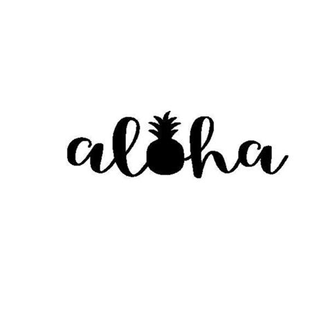 Aloha Pineapple Vinyl Decal Sticker Welcome Hawaii Tropical Luau Pina
