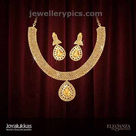 jewelry beautiful joyalukkas gold necklace designs eleganza collection