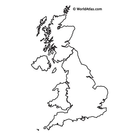 Blank Simple Map Of England Uk Map Outline Printable
