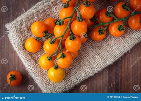 Fresh Orange Cherry Tomatoes Stock Image Image Of Fresh Ripe 76900751