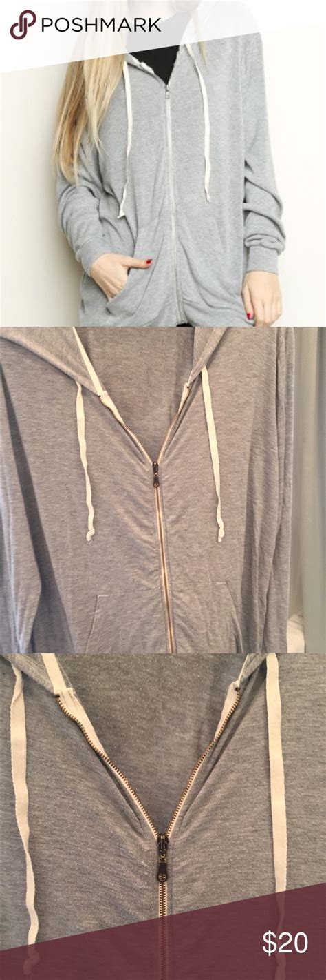 Hope you all enjoyed this brandy try on haul!! BRANDY MELVILLE gray zip up hoodie new One size Brandy ...
