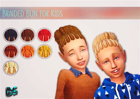 My Sims 4 Blog Braided Bun Mashup For Kids By D0rkysimmer