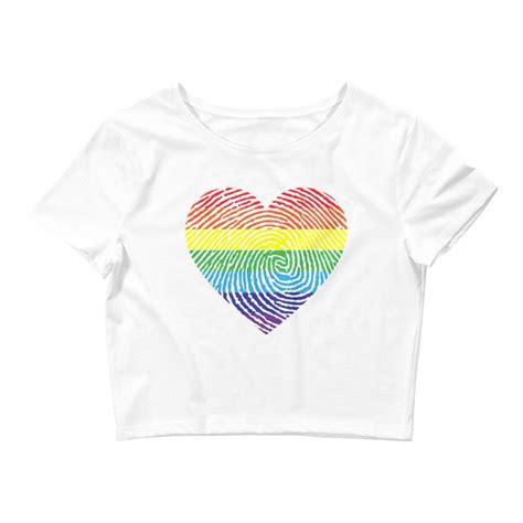 Rainbow Heart Shirt Pride Crop Top Gay Pride Shirt Lgbt Etsy