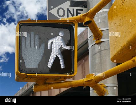 Pedestrian Walking Sign Traffic Light Stock Photo Alamy