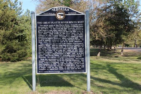 Great Platte River Road Historical Marker Near Fremont North Platte