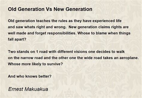 Old Generation Vs New Generation Old Generation Vs New Generation