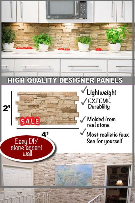 Diy Faux Stacked Stone Wall Easy Diy Install Extrmely Realistic