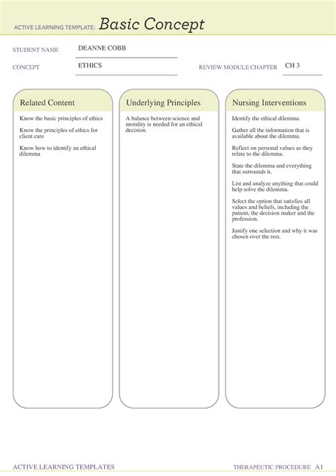 Basic Concept Form Mental Health Ati Student Name Deanne Cobb Concept