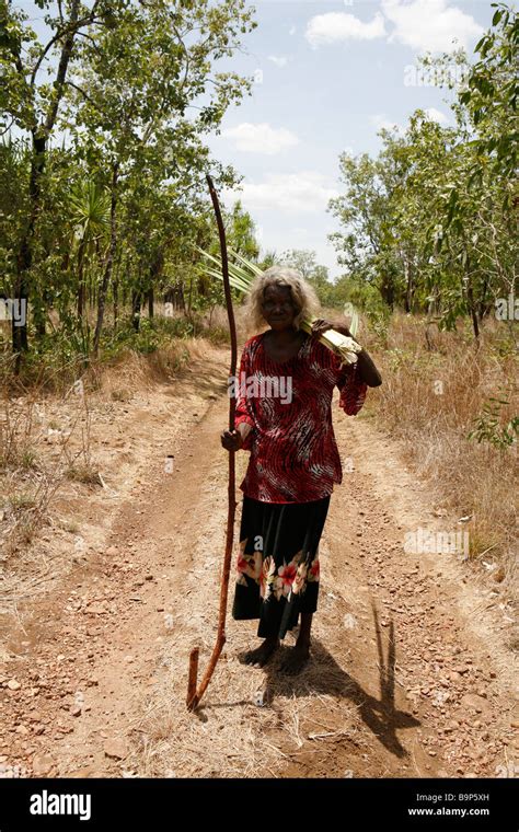 Old Aboriginal Woman In Arnhem Land Australia Stock Photo Alamy