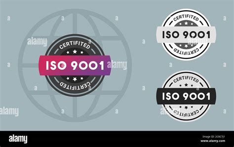 Iso 9001 Certified Stamp Vector Illustration Vector Certificate Icon
