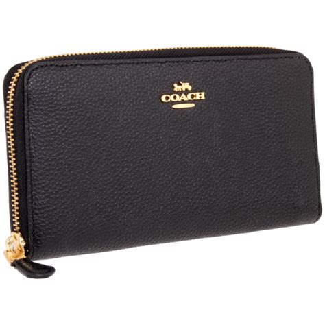 Coach Accordion Ladies Small Black Leather Wallets 58059liblk