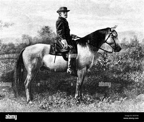 1800s 1860s Portrait Of Robert E Lee On His Horse Traveler Stock Photo