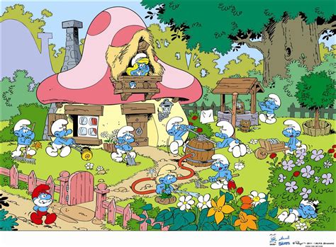 Smurfy Life In The Smurf Village Smurfs Pinterest