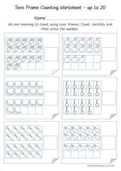 Tens Frame Worksheet Bundle - count to 10 or 20 | Ten frame, Worksheets