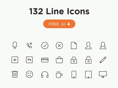 132 Free Vector Line Icons Free Download