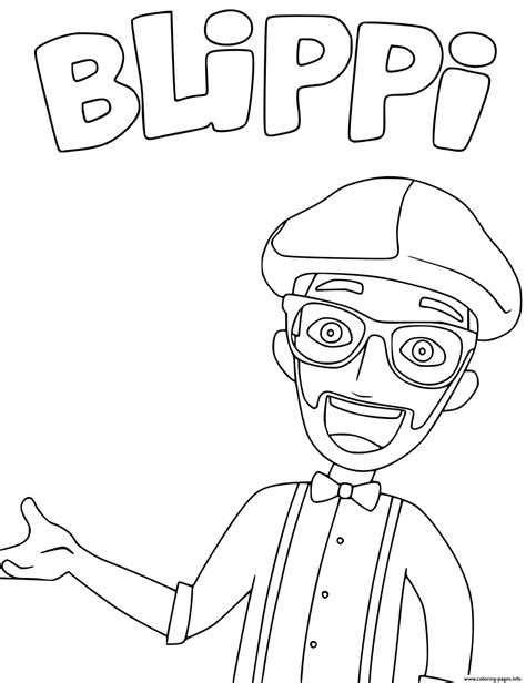 Blippi Educational Coloring Page Printable