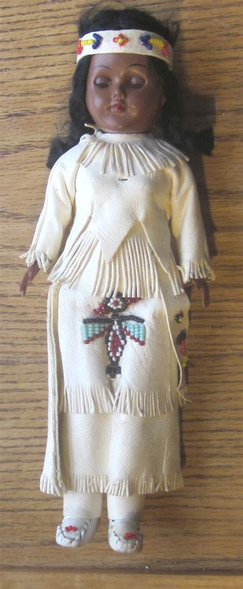 Vintage 11 Inch Native American Indian Doll Open Close Eyes Etsy Indian Dolls Native