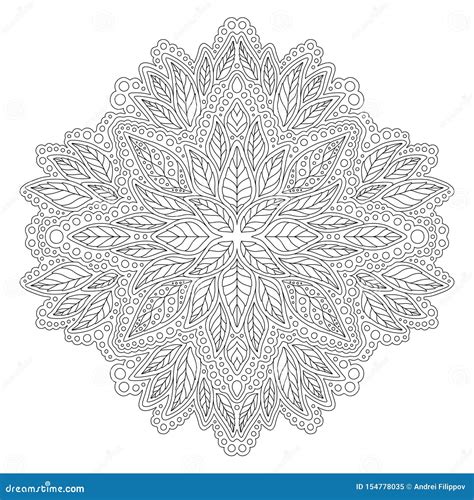 Linear Illustration For Coloring Book With Foliage Stock Vector