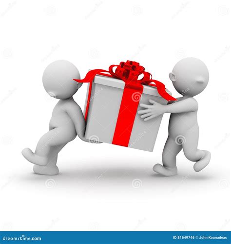 Carrying A Big Present Stock Illustration Illustration Of Happy 81649746