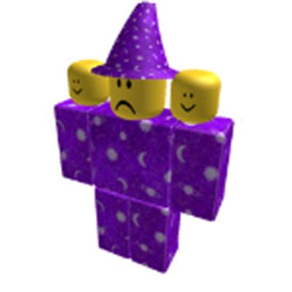 Two Purple Blocks With Faces On Them One Wearing A Hat And The Other