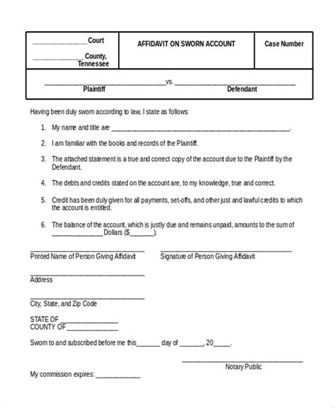 Free 9 Sample Sworn Affidavit Forms In Pdf Ms Word